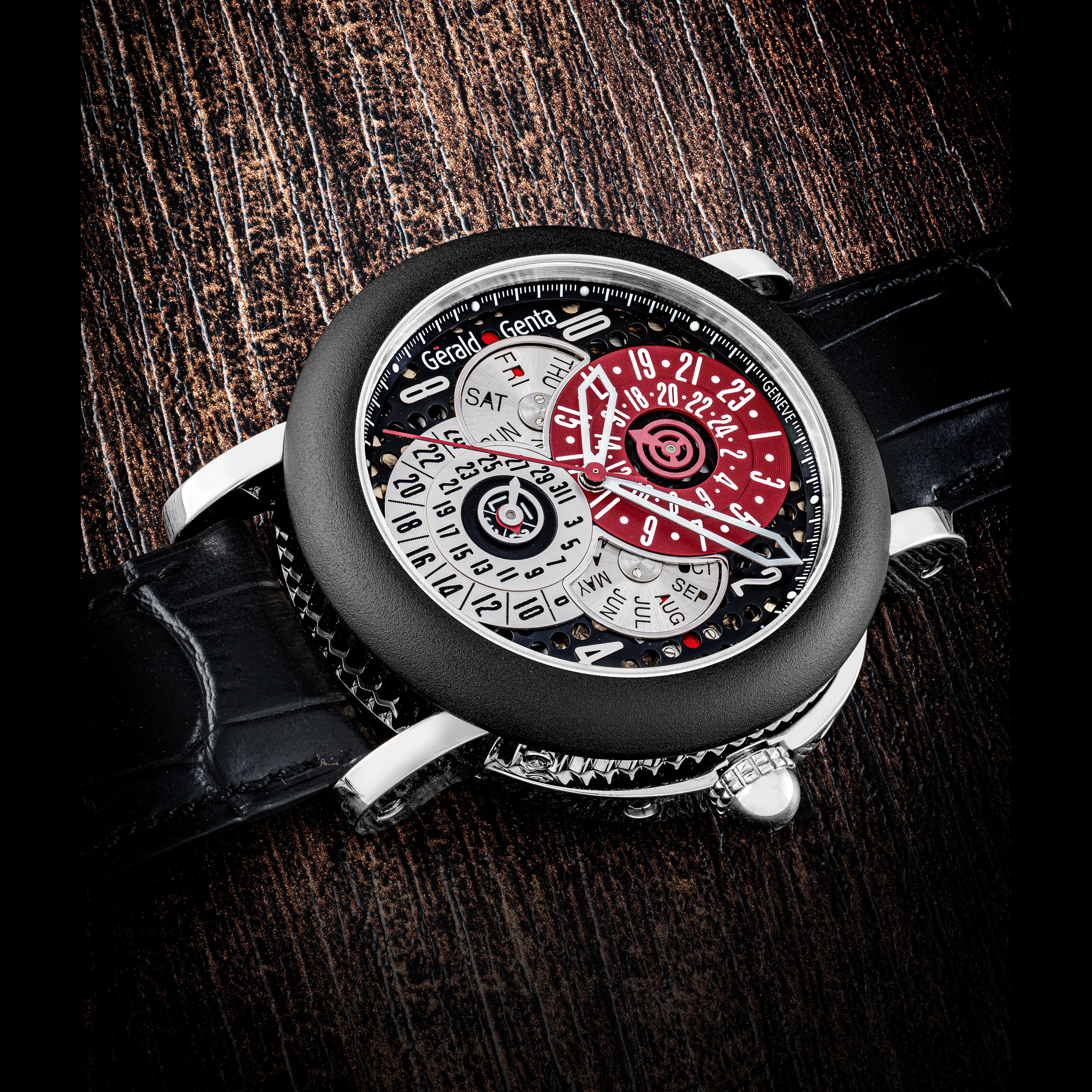 Gérald Genta Arena Perpetual Calendar 45mm White gold Black