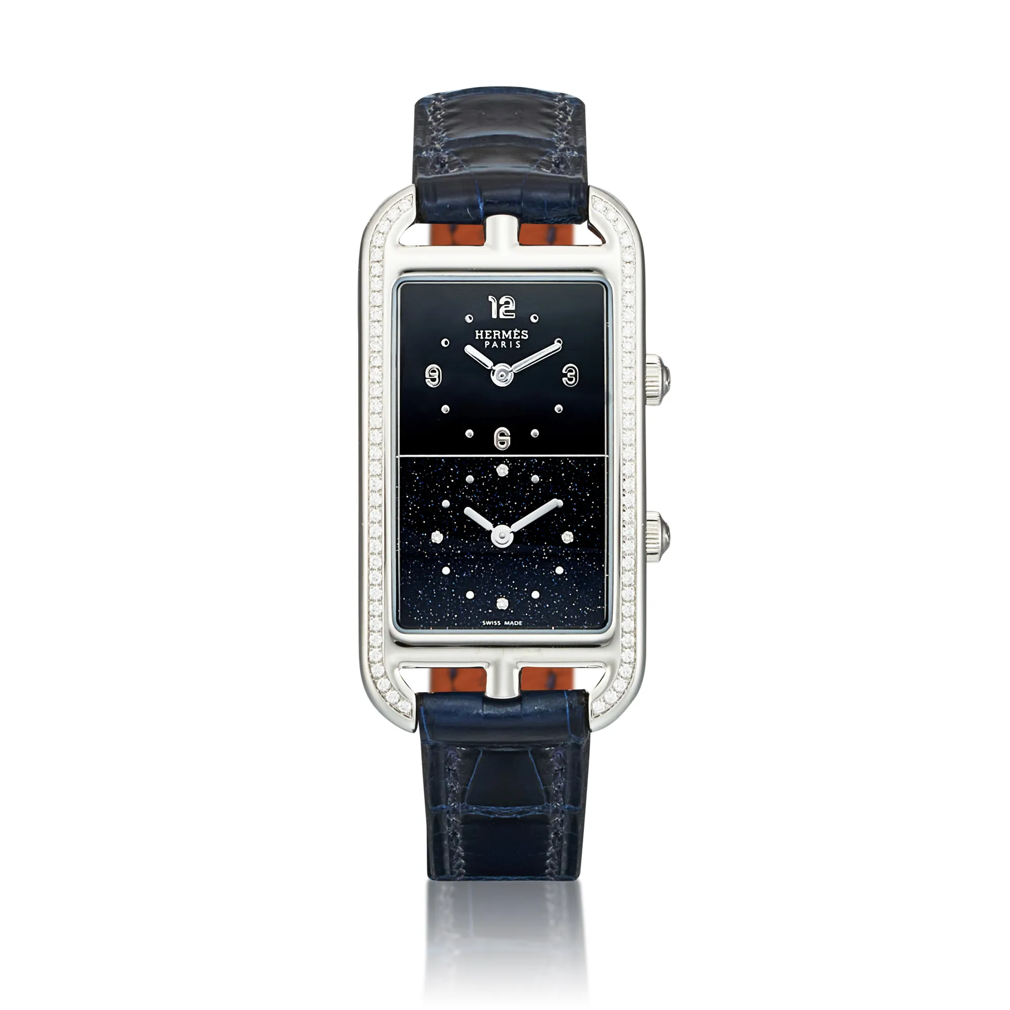 Hermès Nantucket NA3.230 21mm Stainless steel and Diamond Black