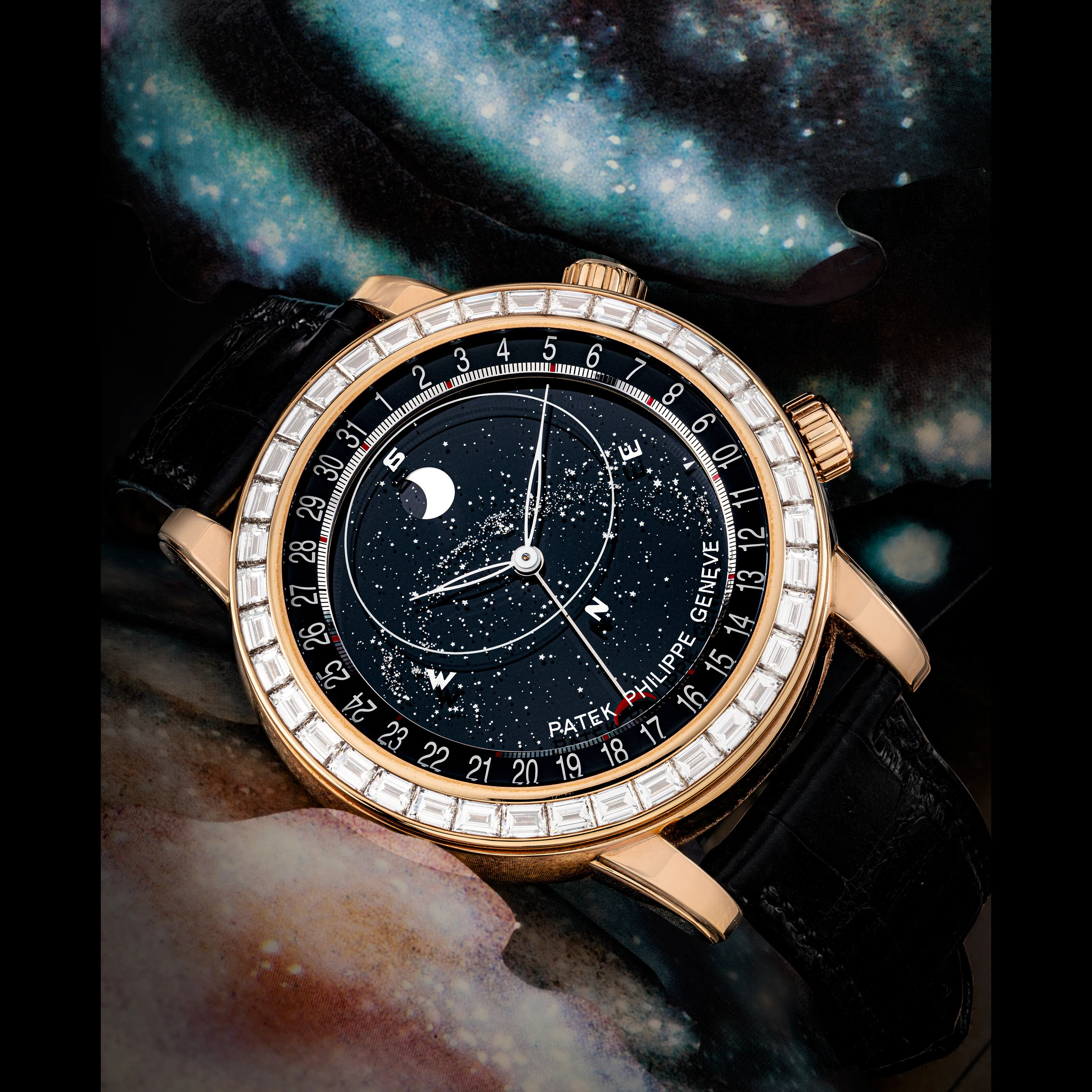 Patek Philippe Celestial 6104R-001 44mm Rose gold Black