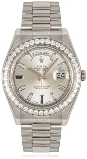 Rolex Day-Date 218349 41mm White gold Silver