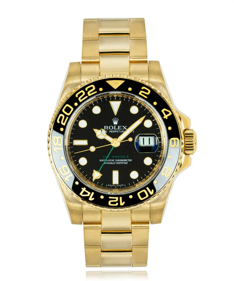 Rolex GMT-Master II 116718LN 40mm Yellow gold Black Baton