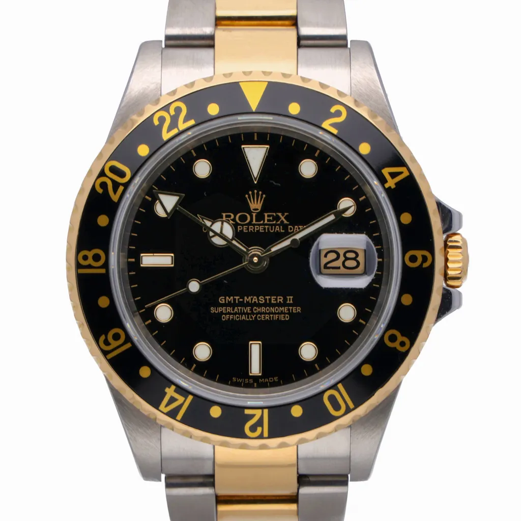 Rolex GMT-Master II 16713 40mm Yellow gold and Stainless steel Black