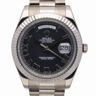 Rolex Day-Date II 218239 White gold Black