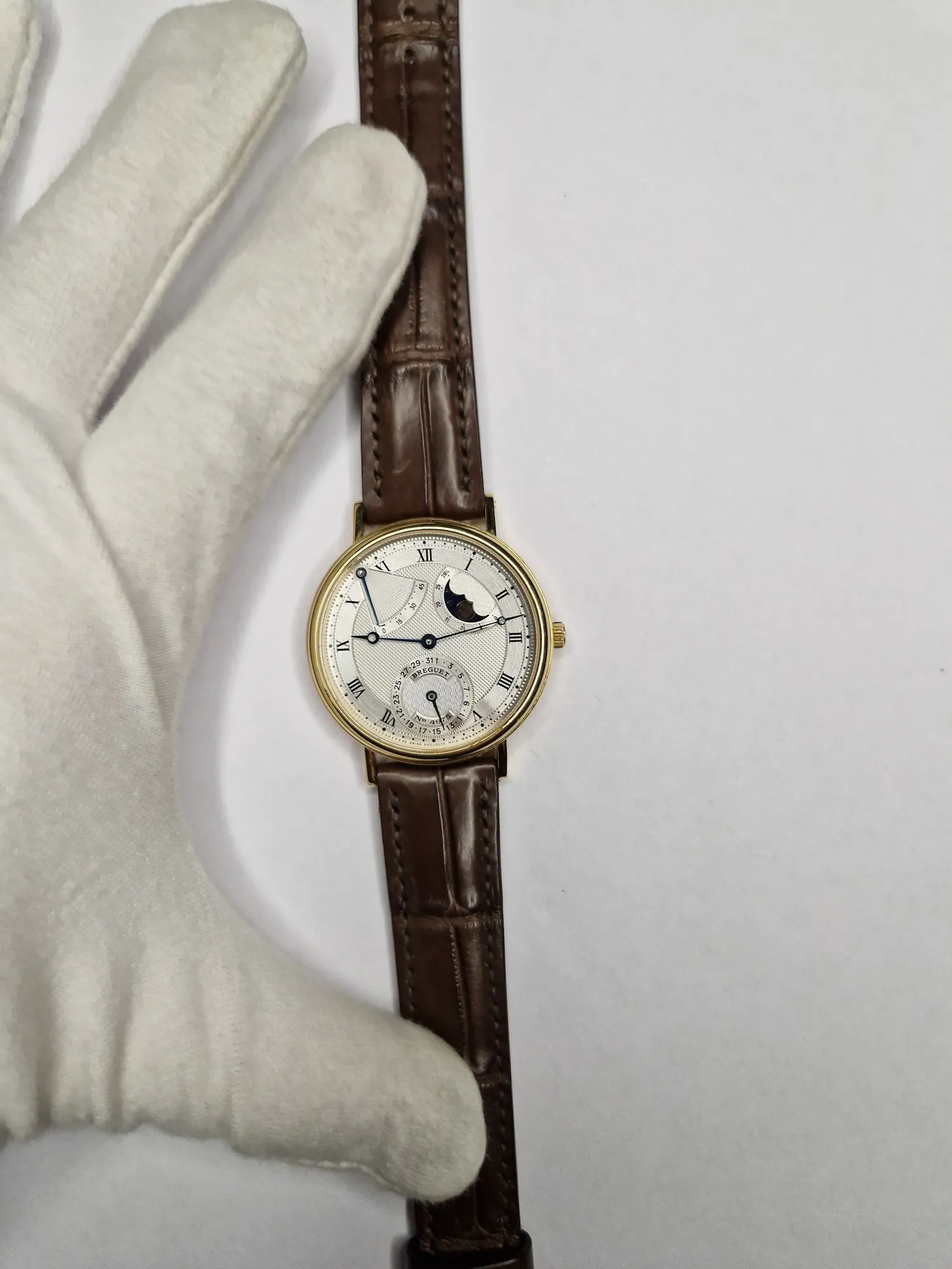 Breguet Classique Moonphase Power Reserve 3130ba/11/986 35.5mm Yellow gold Silver 3