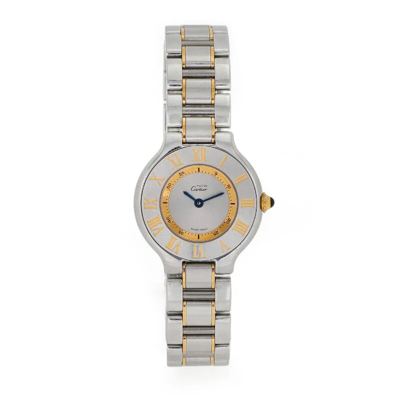 Cartier Must 21 1340 28mm Stainless steel and Gold-plated Silver