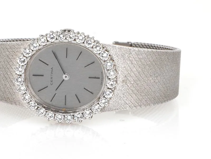 Certina 26mm White gold and diamond-set Silver 1