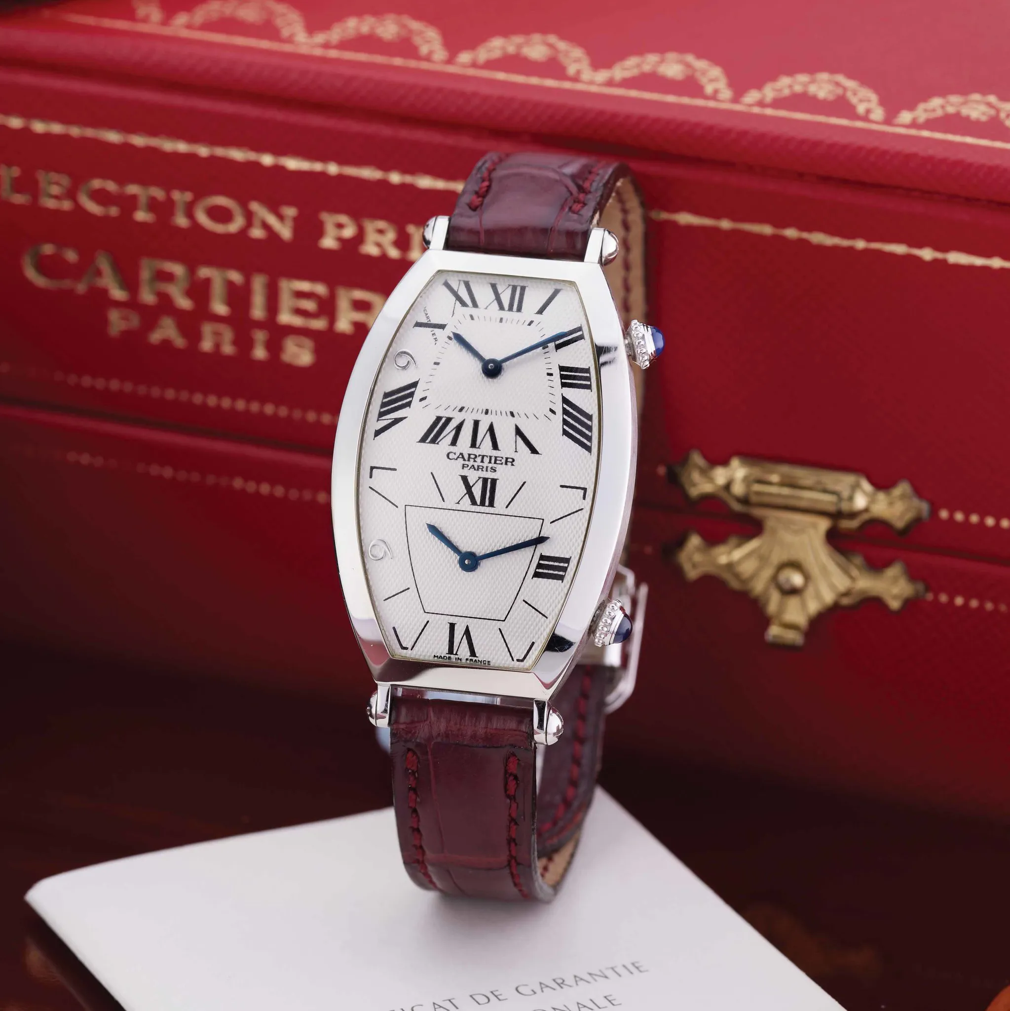 Cartier Tonneau 2487 40mm Platinum Silver 1