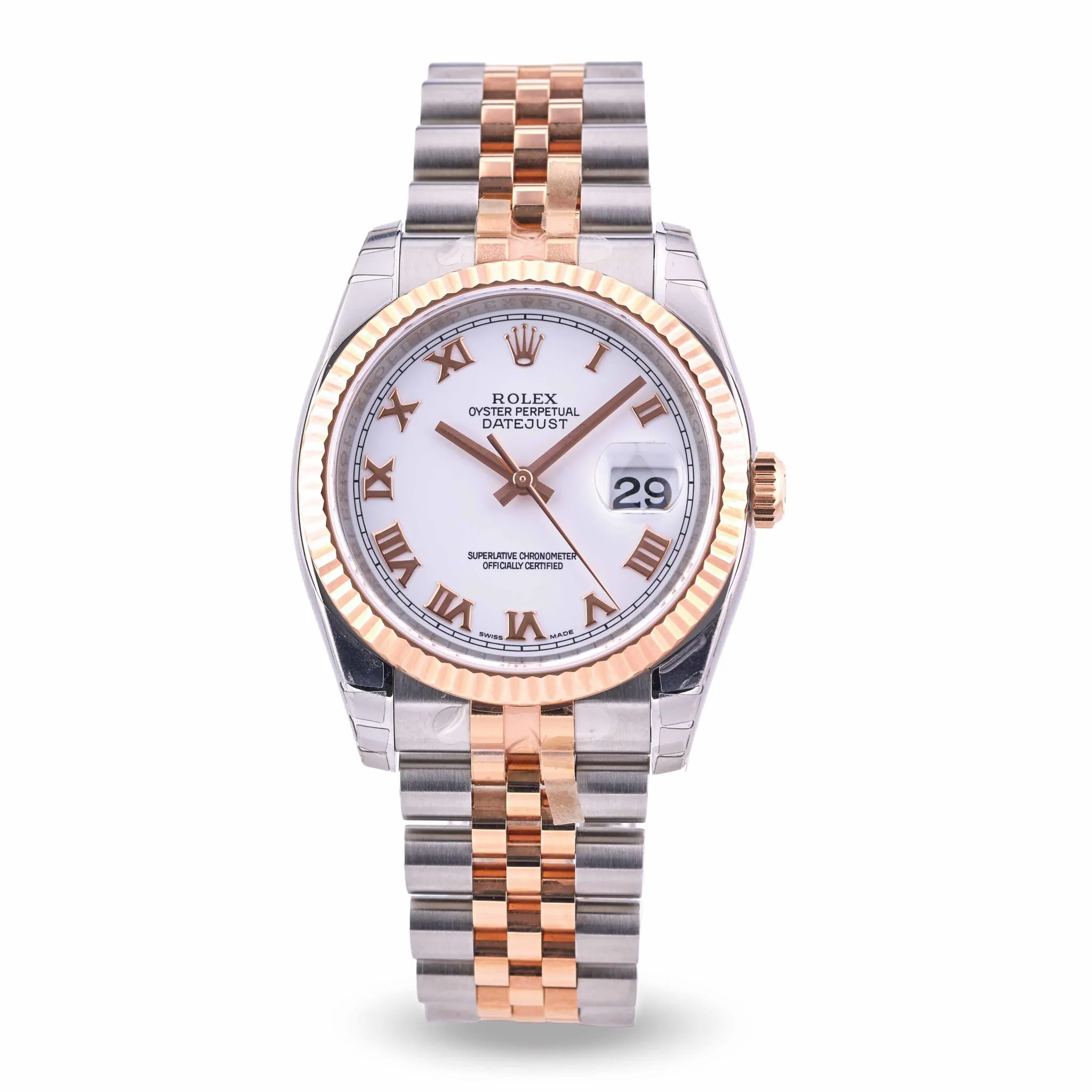 Rolex Datejust 36 116231 36mm Rose gold and Stainless steel White