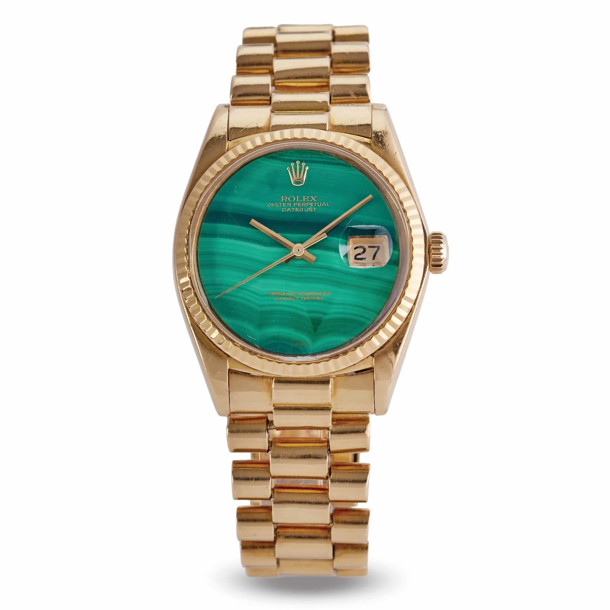 Rolex Datejust 36 1601 36mm Yellow gold Malachite