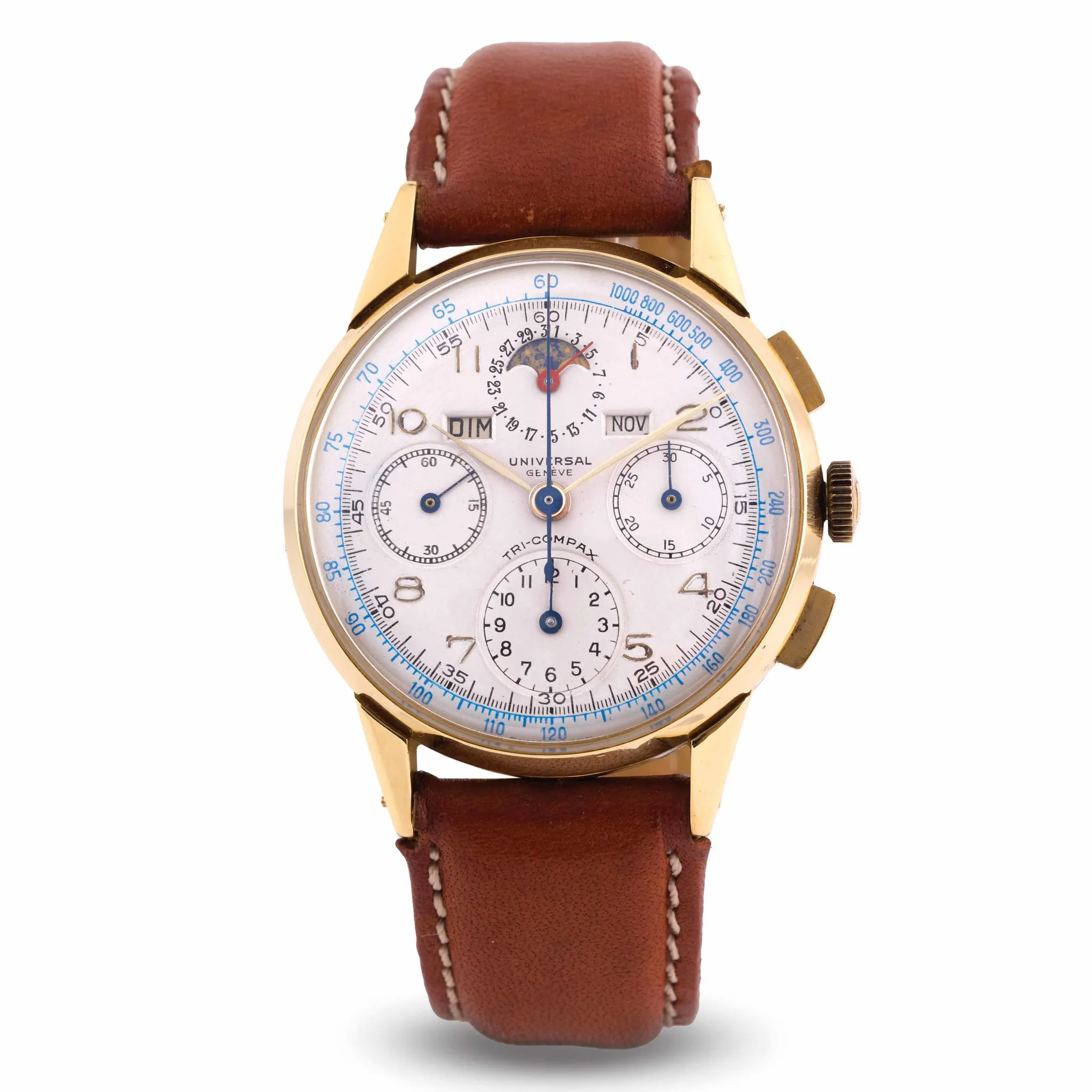 Universal Genève Tri-Compax 37mm Yellow gold White