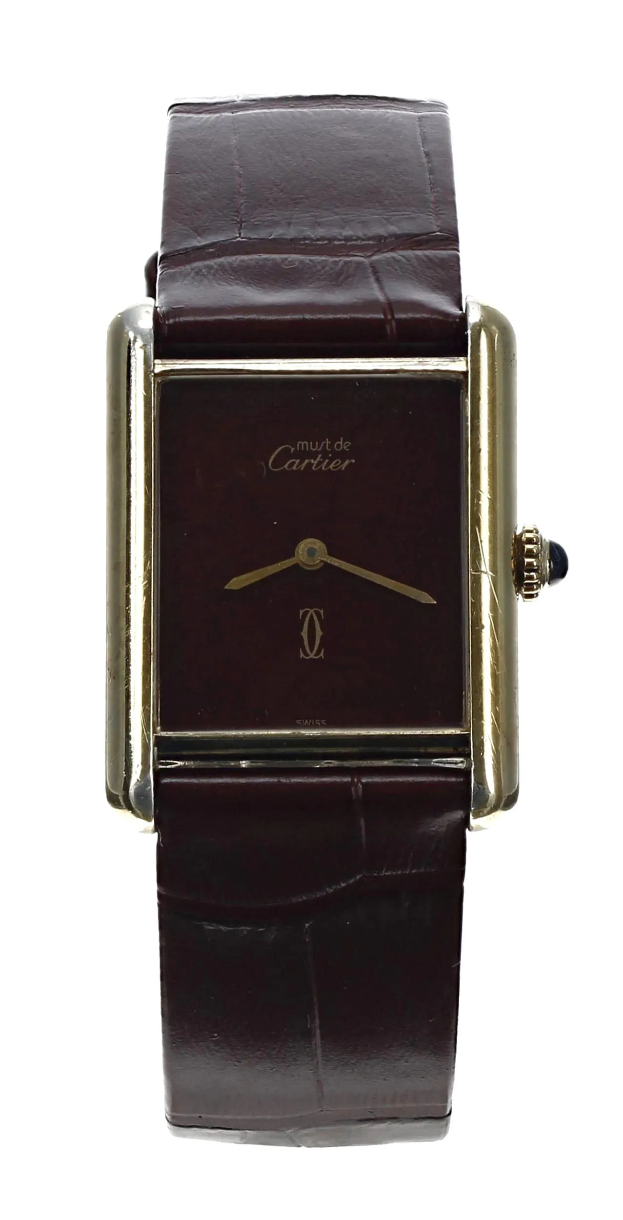 Cartier Must de Cartier 31mm Silver Plated Metal Burgundy