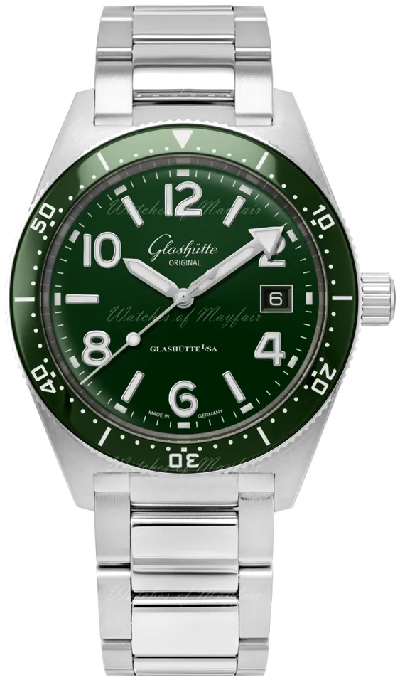 Glashütte Spezialist 1-39-11-13-83-70 39.5mm Stainless steel Green