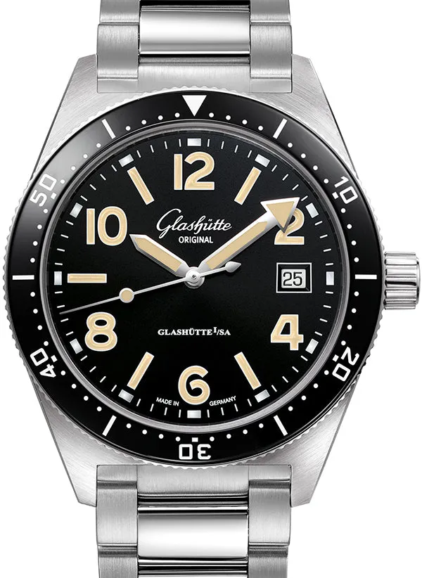 Glashütte Spezialist 1-39-11-06-80-70 39.5mm Stainless steel Black