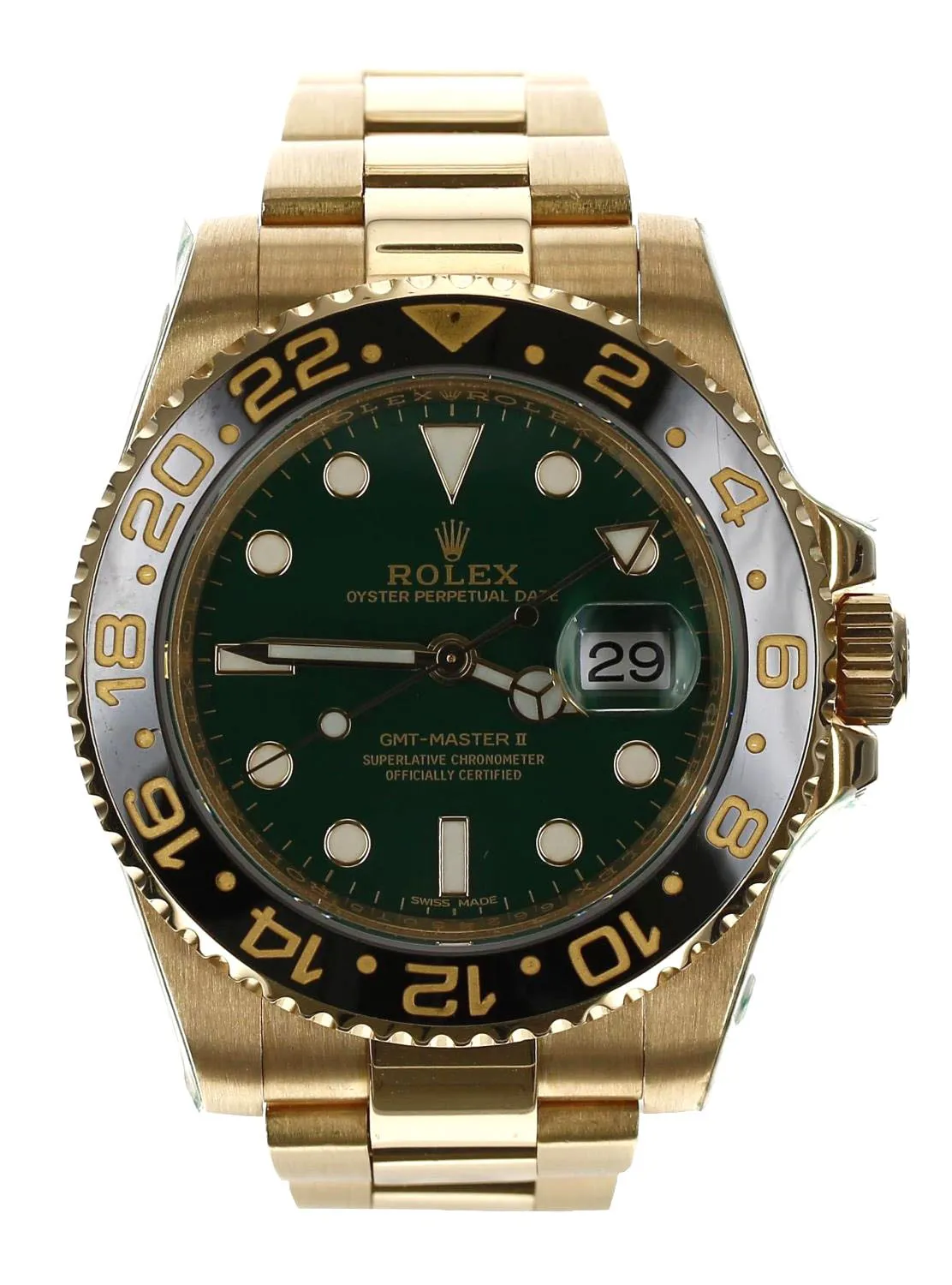 Rolex GMT-Master II 116718 40mm Yellow gold Green