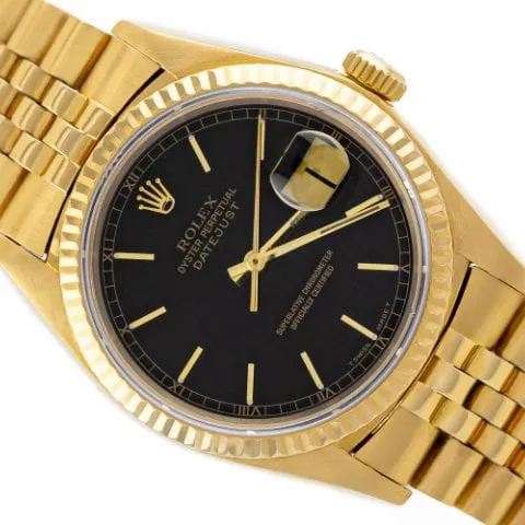 Rolex Datejust 36 16018 36mm Yellow gold Black