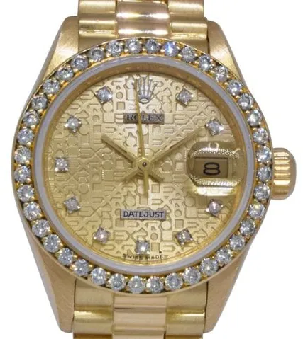 Rolex Lady-Datejust 69138 26mm Yellow gold Champagne