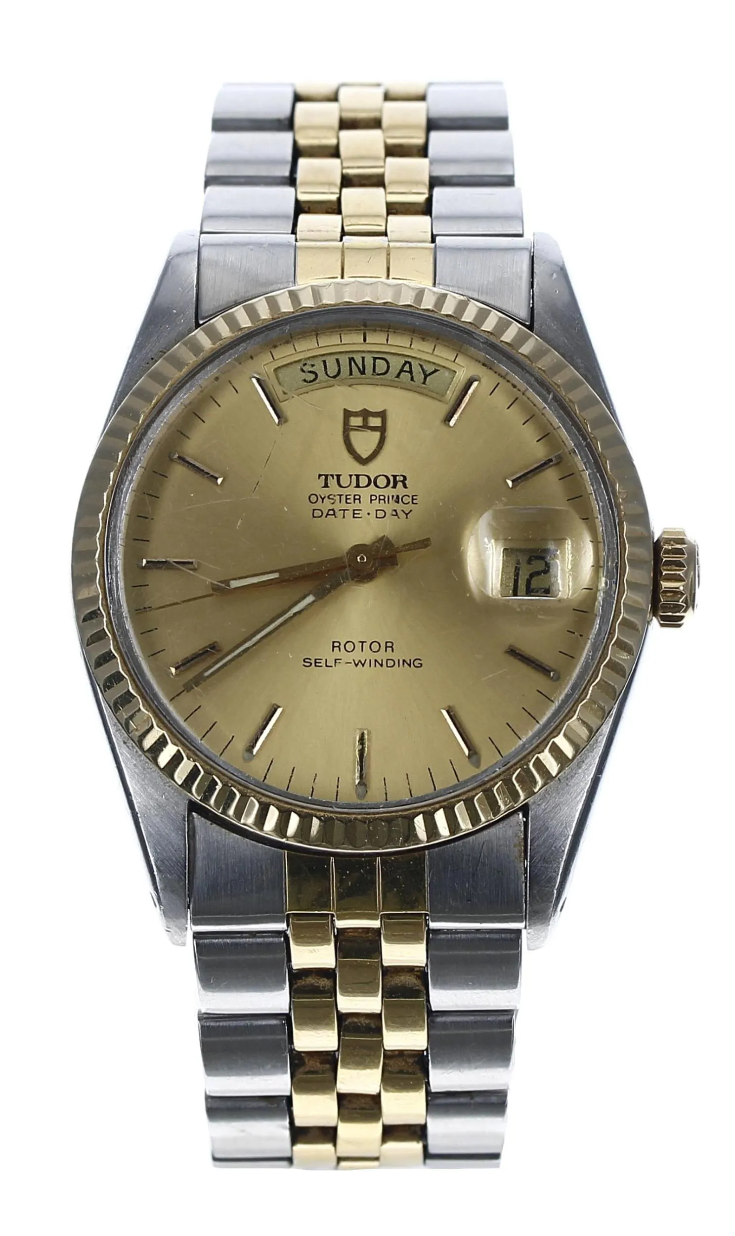 Tudor Prince Date 94613 35mm Yellow gold and Stainless steel Champagne