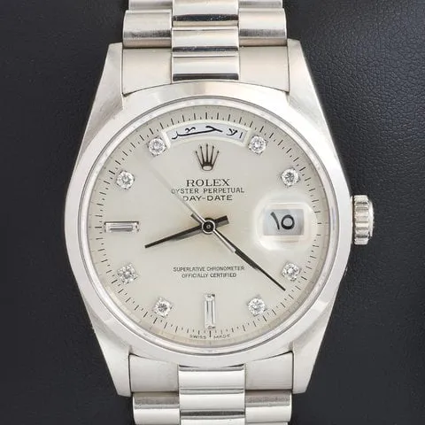 Rolex Day-Date 36 18206 36mm Platinum Silver