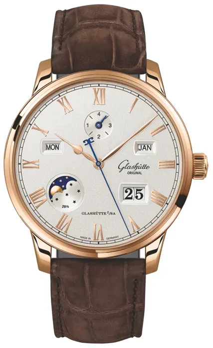 Glashütte Senator 1-36-12-02-05-62 42mm Rose gold Silver