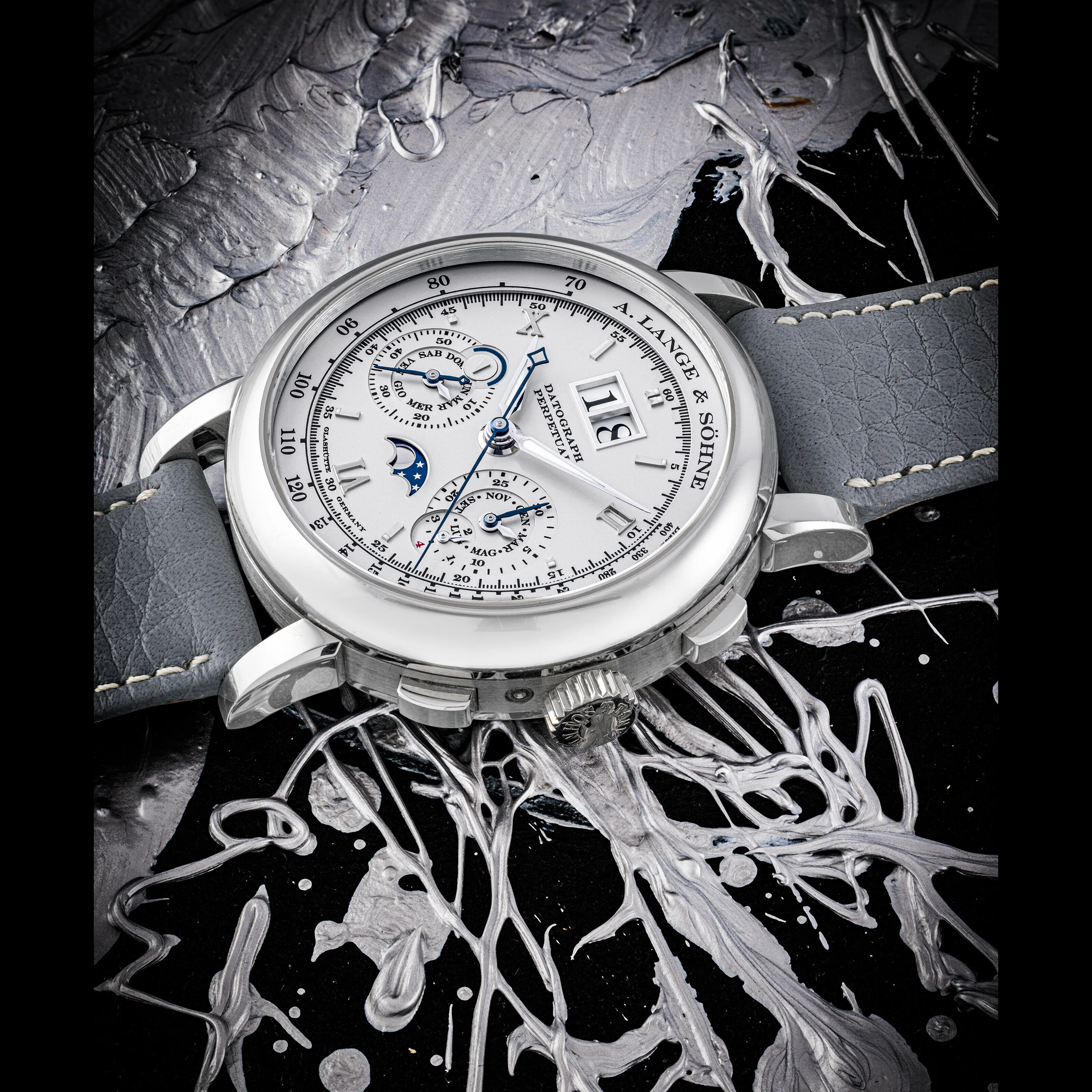 A. Lange & Söhne Datograph 410.025 41mm Platinum Silver