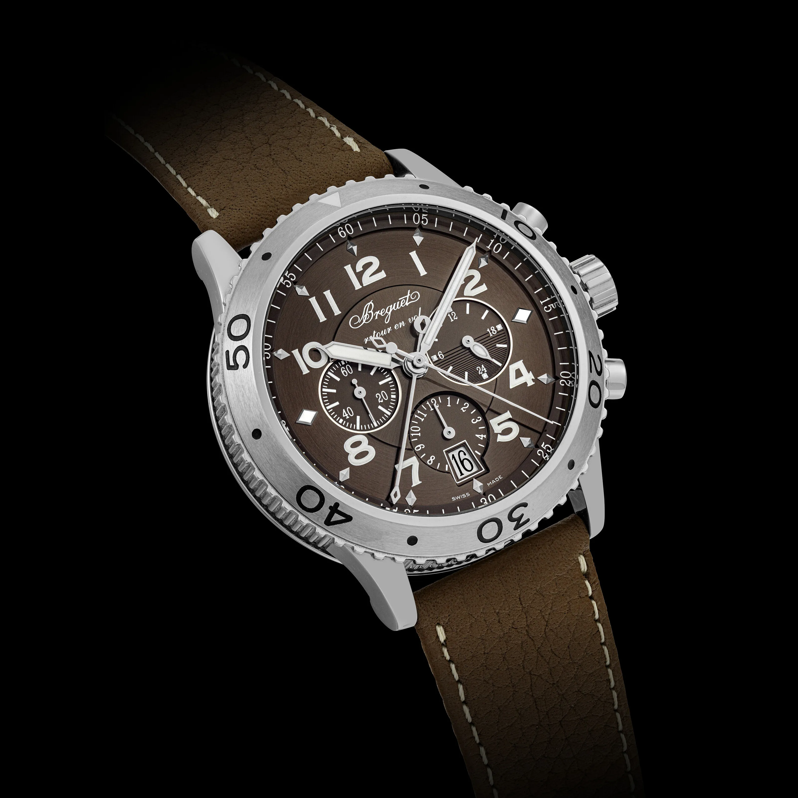 Breguet Type XXI 3810 42mm Stainless steel Brown