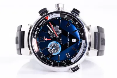 Louis Vuitton Tambour Q102D 44mm Stainless steel Blue