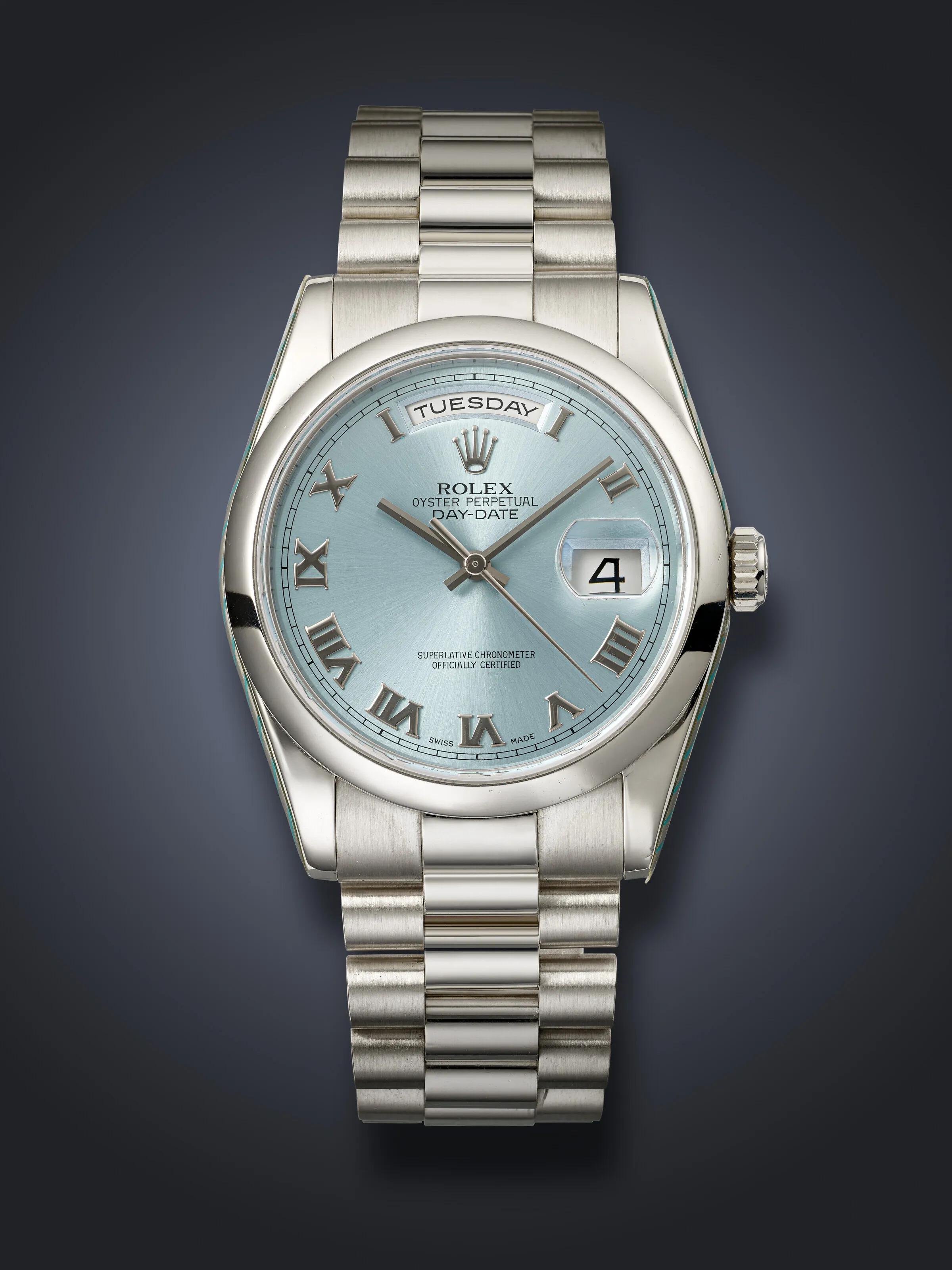 Rolex Day-Date 36 118206 36mm Platinum Blue