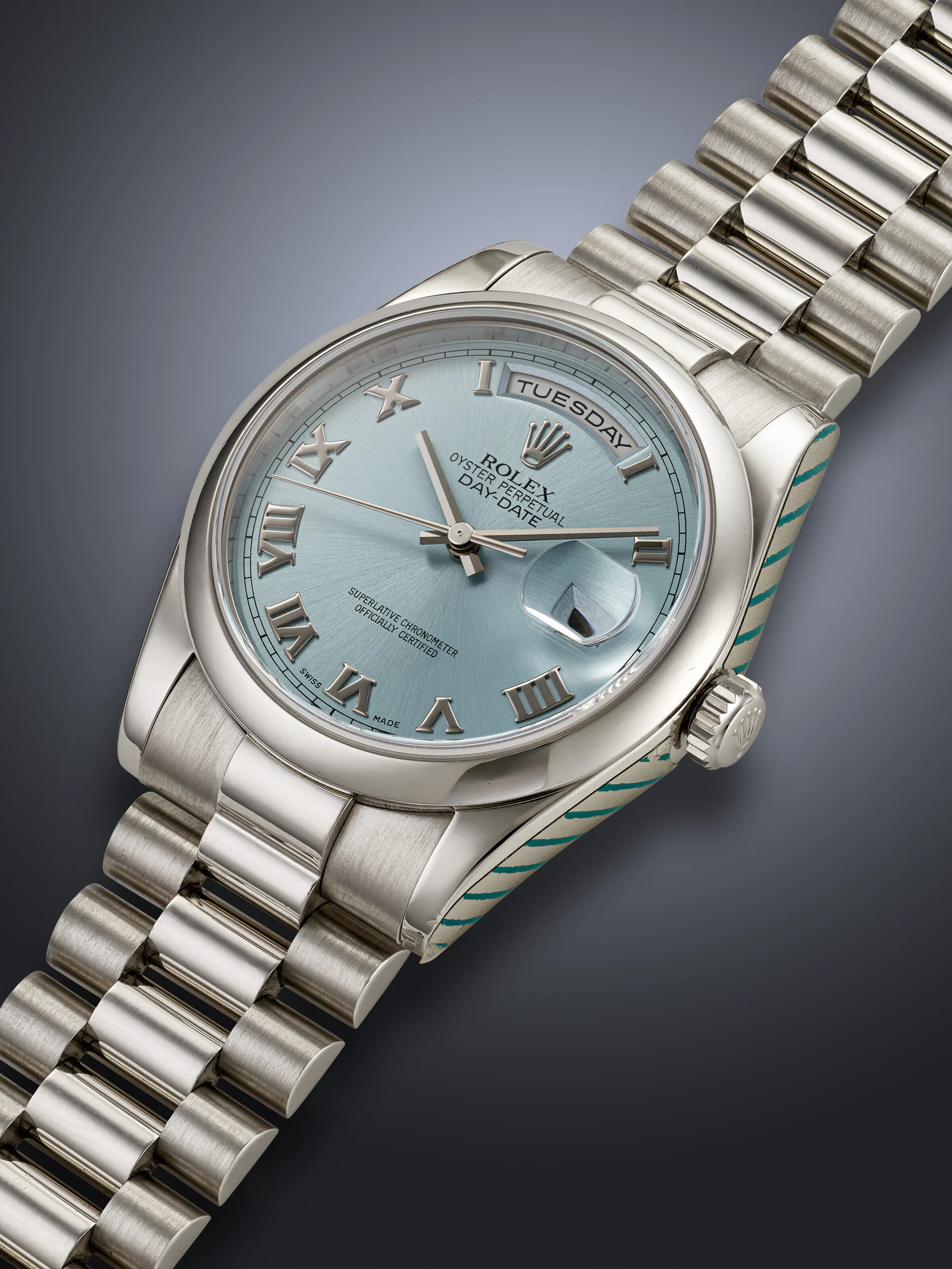 Rolex Day-Date 36 118206 36mm Platinum Blue 1