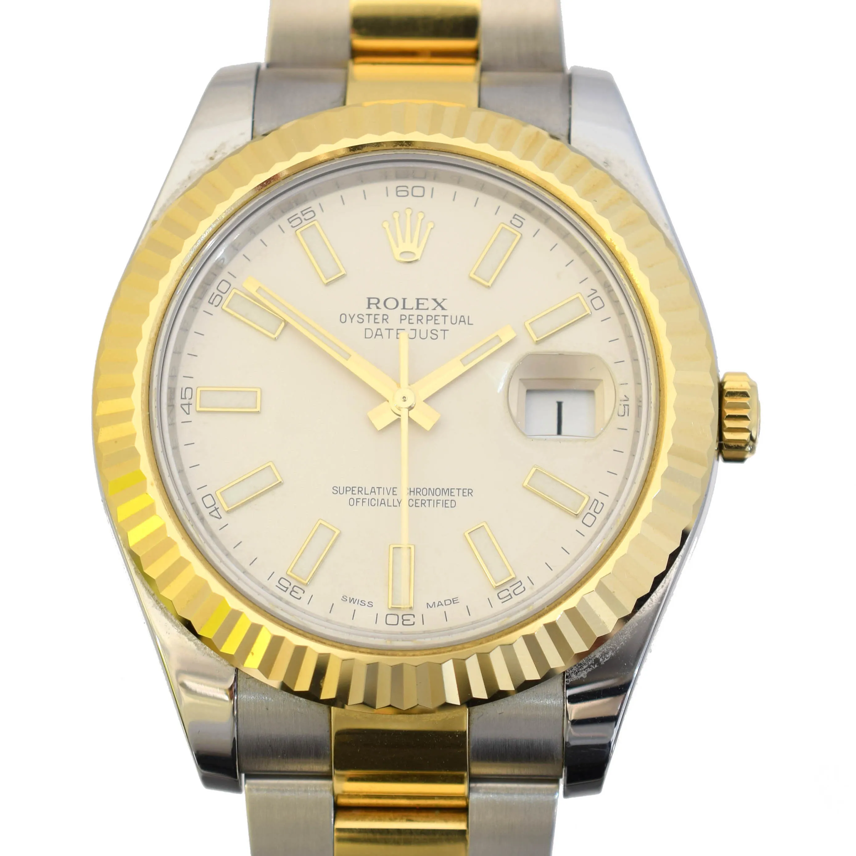 Rolex Datejust 11633 41mm Yellow gold and Stainless steel White