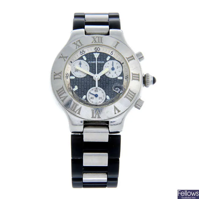 Cartier 21 Chronoscaph 2424 38mm Stainless steel Black