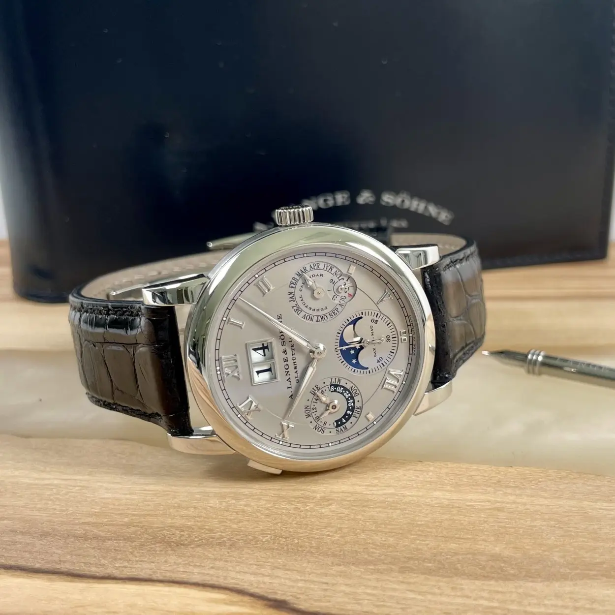 A. Lange & Söhne Langematik Perpetual 310.025F 38.5mm Platinum Silver 15