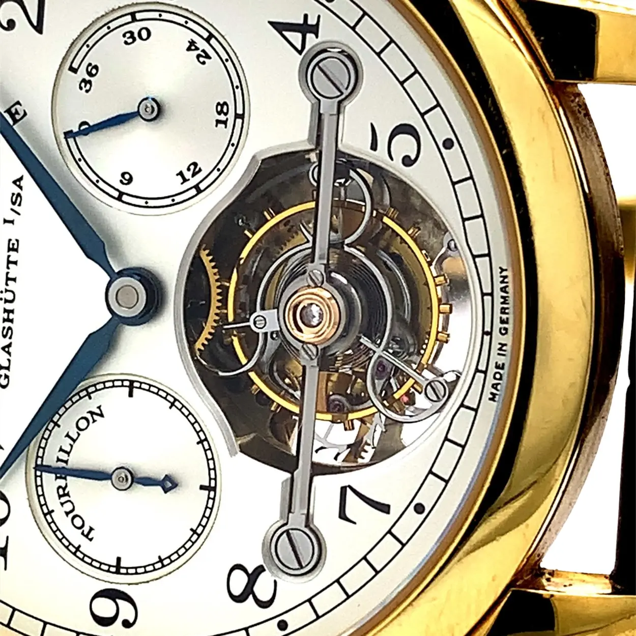 A. Lange & Söhne Tourbillon 701.001 38.5mm Yellow gold Silver 13