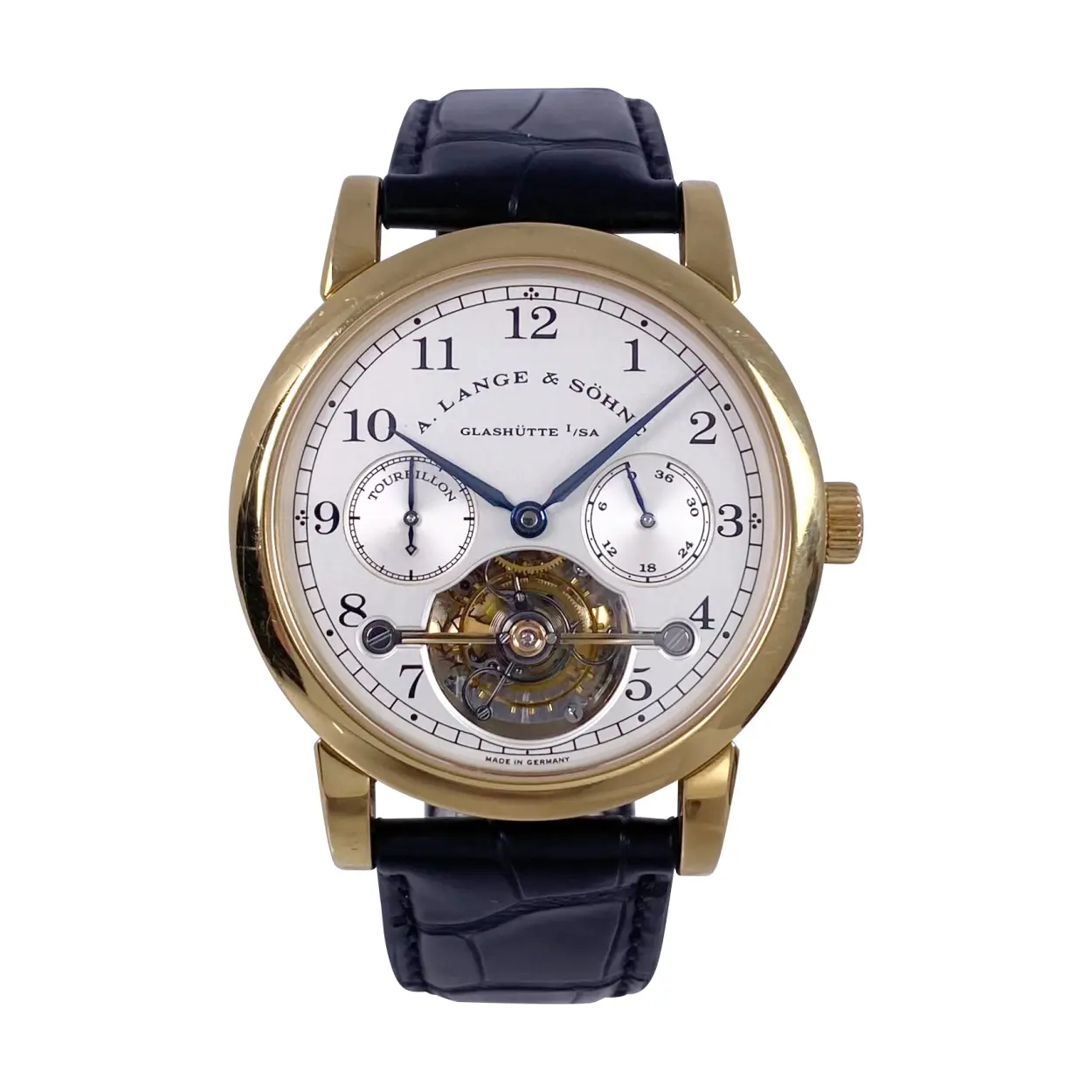 A. Lange & Söhne Tourbillon 701.001 38.5mm Yellow gold Silver 15