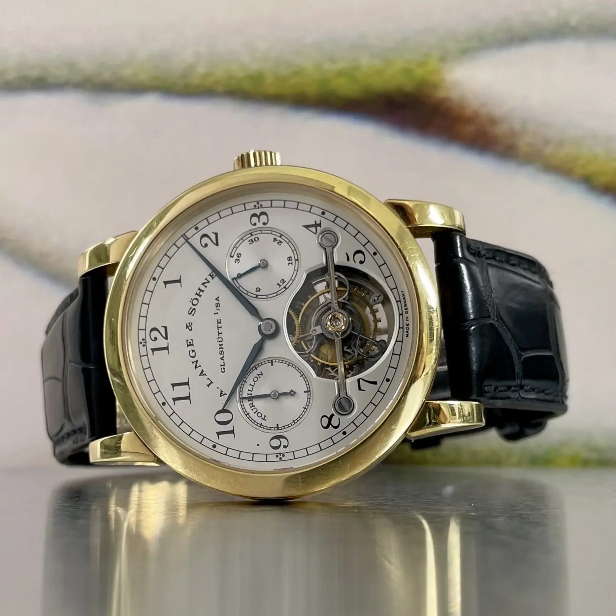 A. Lange & Söhne Tourbillon 701.001 38.5mm Yellow gold Silver 23