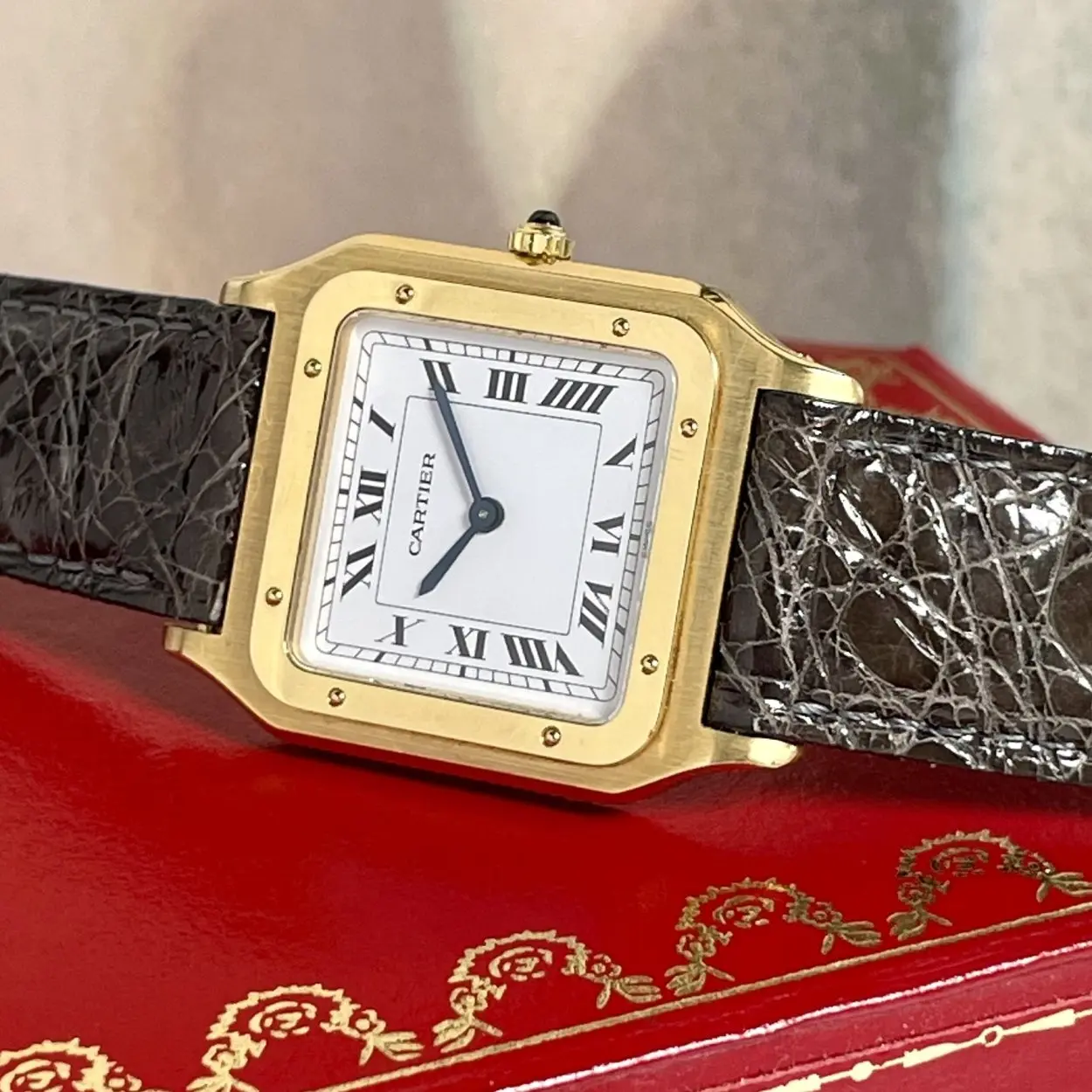 Cartier Santos Dumont 27mm Yellow gold White 9