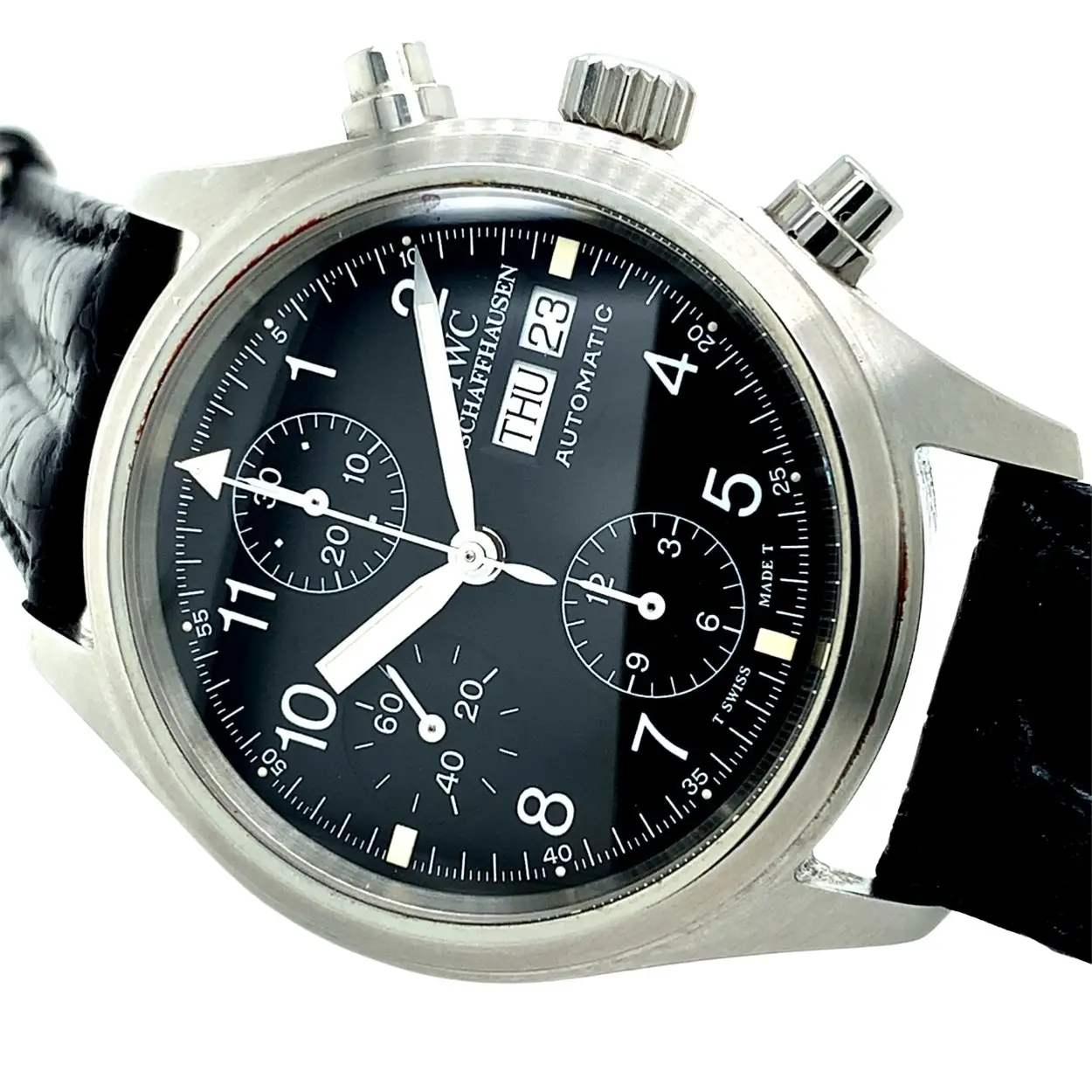 IWC Pilot Chronograph 3706 39mm Stainless steel Black 1