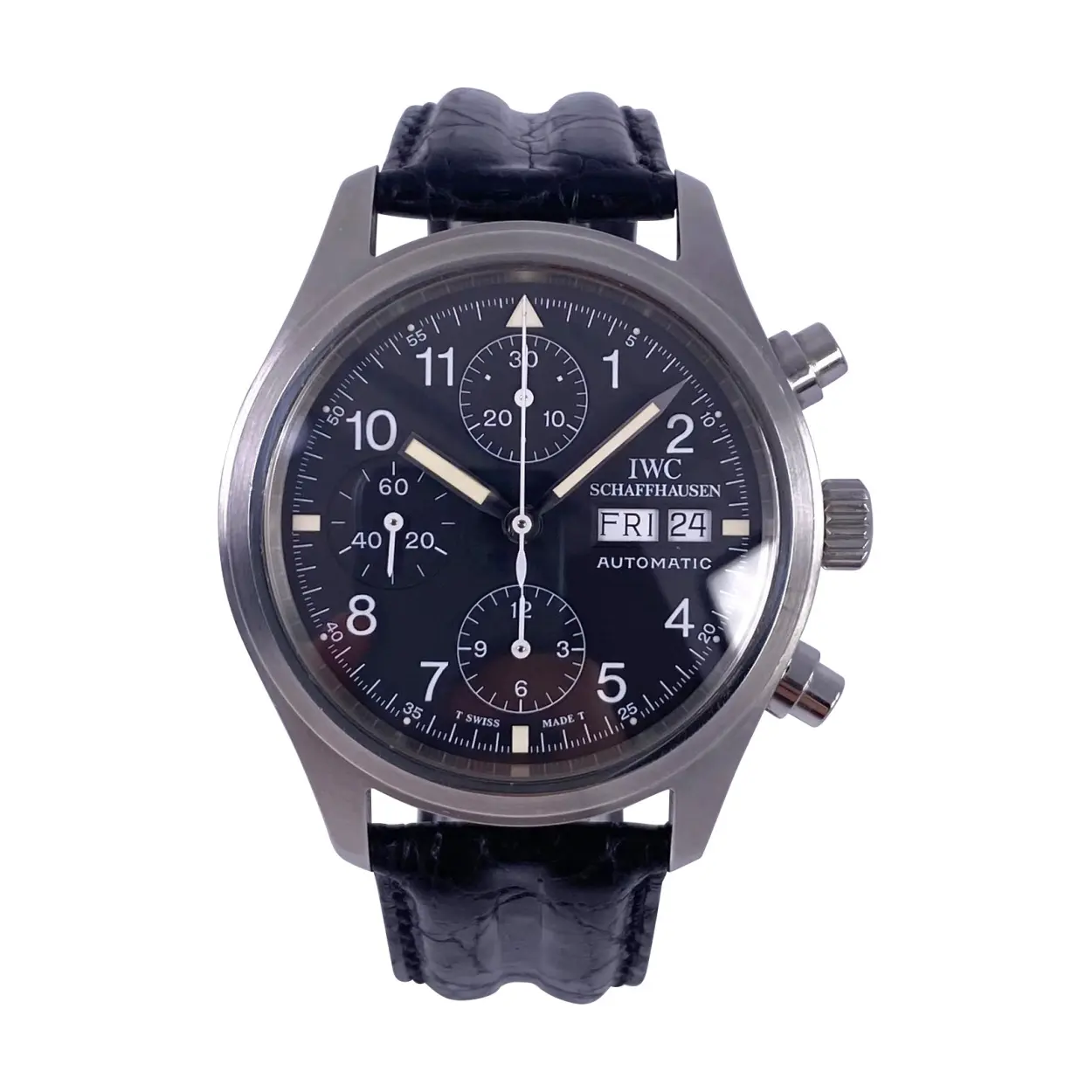 IWC Pilot Chronograph 3706 39mm Stainless steel Black 9