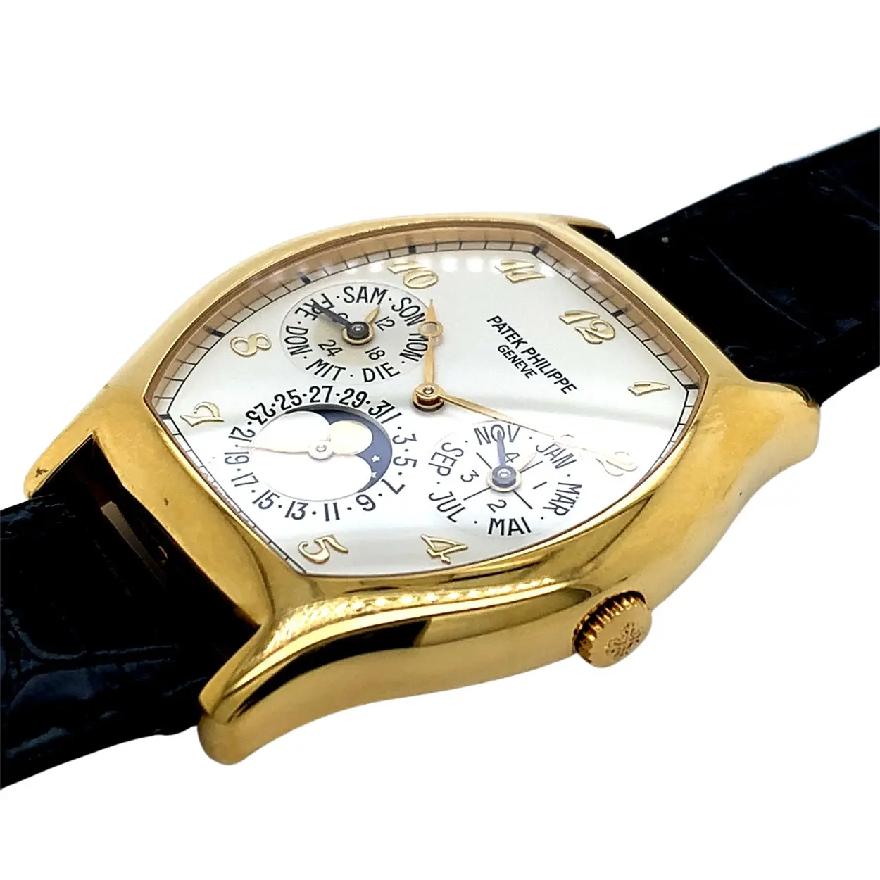 Patek Philippe Perpetual Calendar 5040 35mm Yellow gold Silver 2