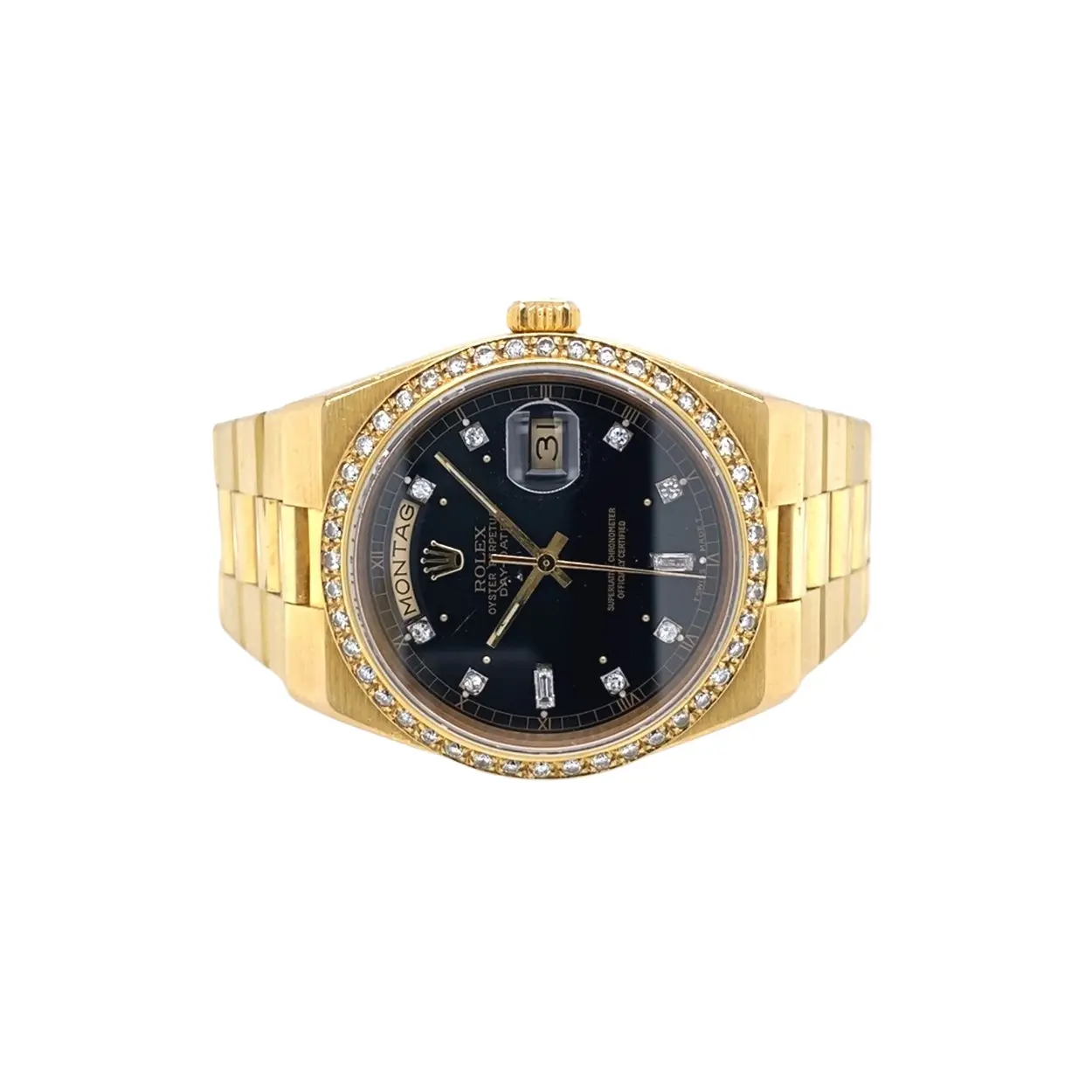 Rolex Day-Date Oysterquartz 19018 36mm Yellow gold Black 1