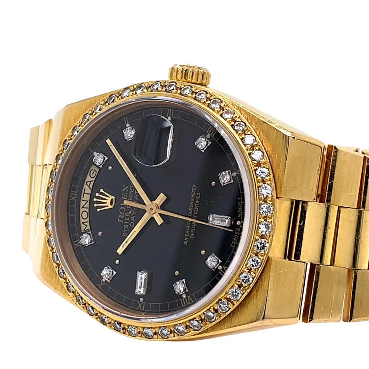 Rolex Day-Date Oysterquartz 19018 36mm Yellow gold Black 4