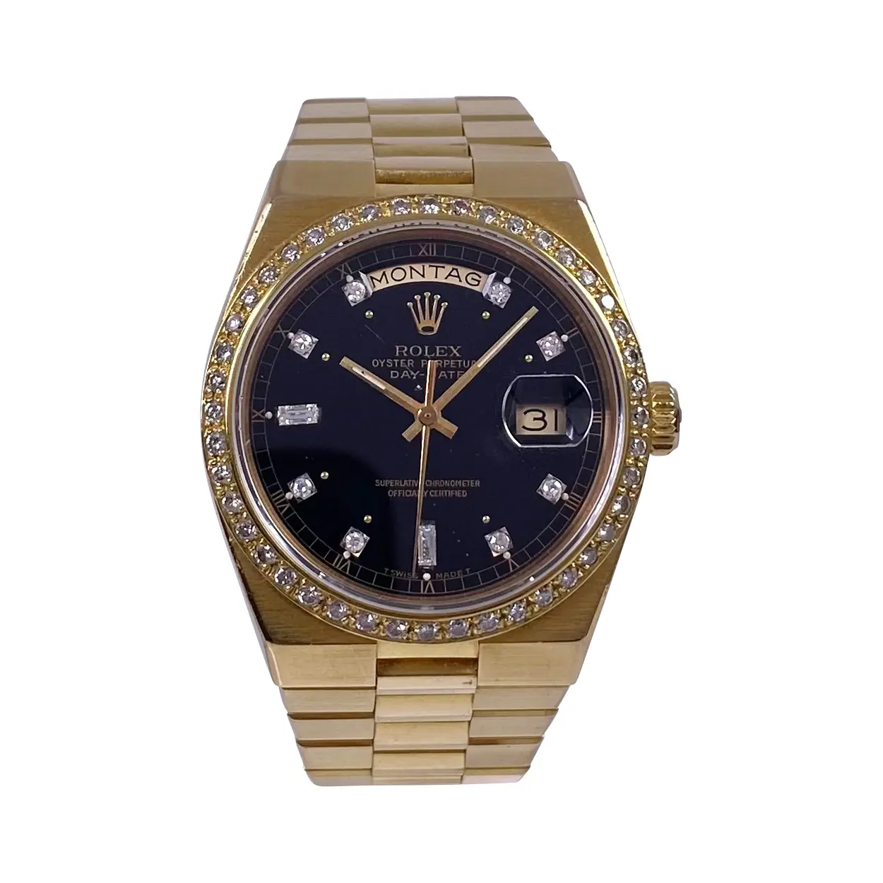 Rolex Day-Date Oysterquartz 19018 36mm Yellow gold Black