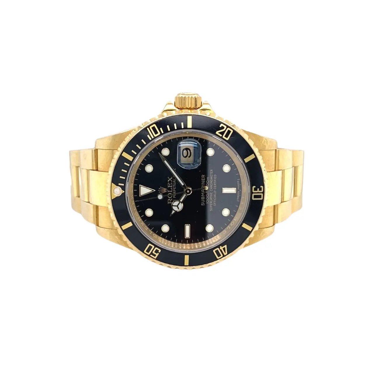 Rolex Submariner Date 16618LN 40mm Yellow gold Black 12