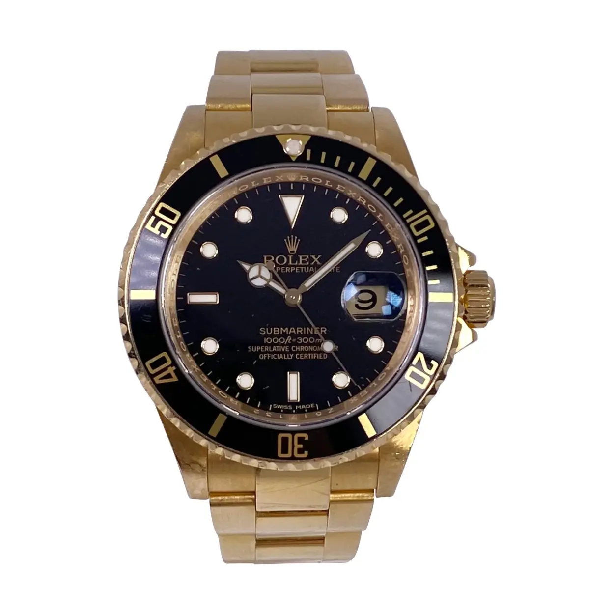 Rolex Submariner Date 16618LN 40mm Yellow gold Black