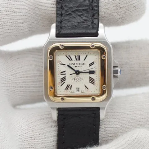 Cartier Santos 1566 29mm Yellow gold and Stainless steel Champagne