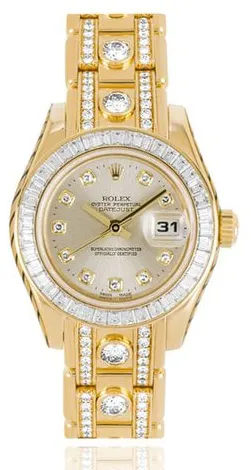 Rolex Lady-Datejust Pearlmaster 80308 29mm Yellow gold Silver