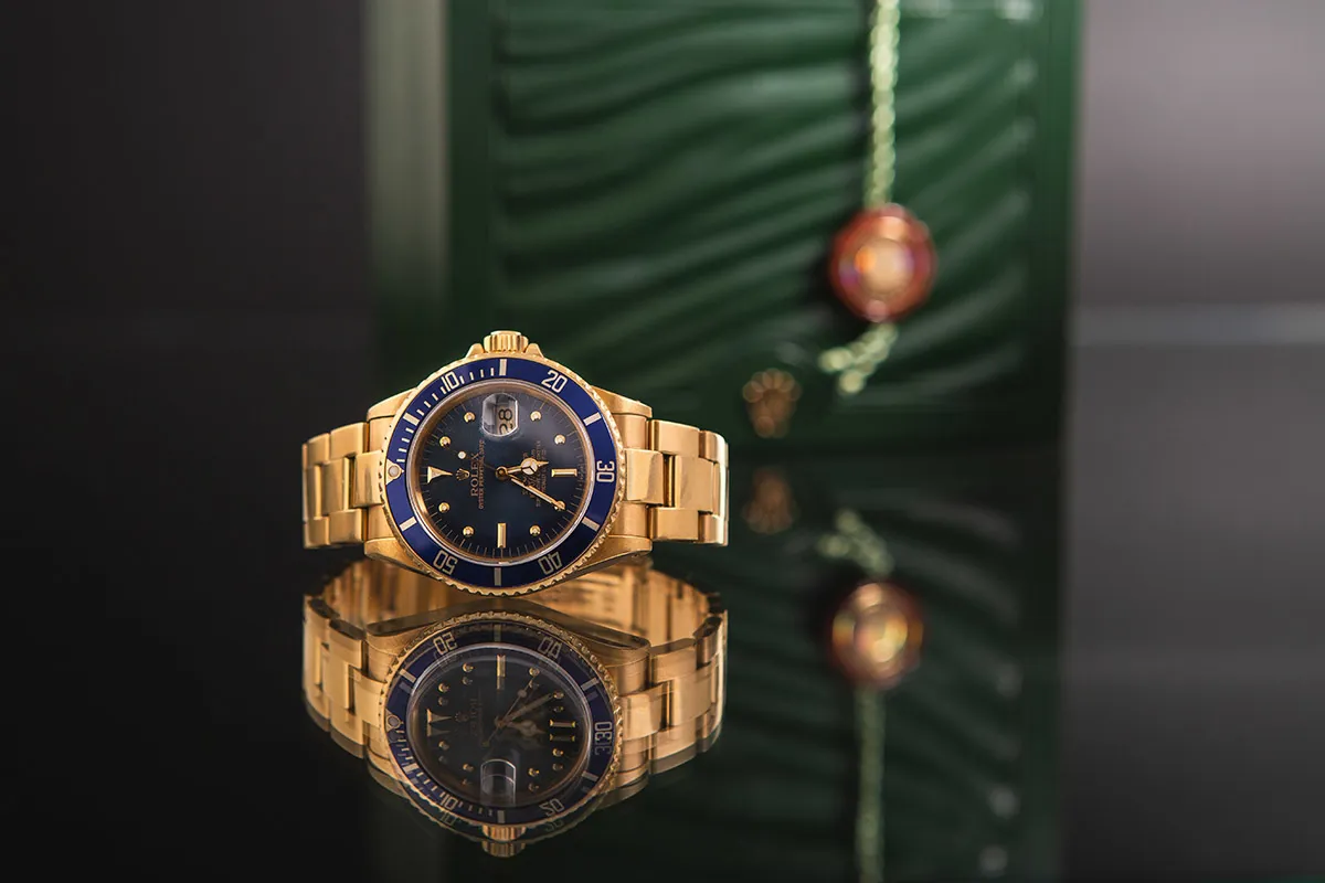 Rolex Submariner 16808 Yellow gold Blue