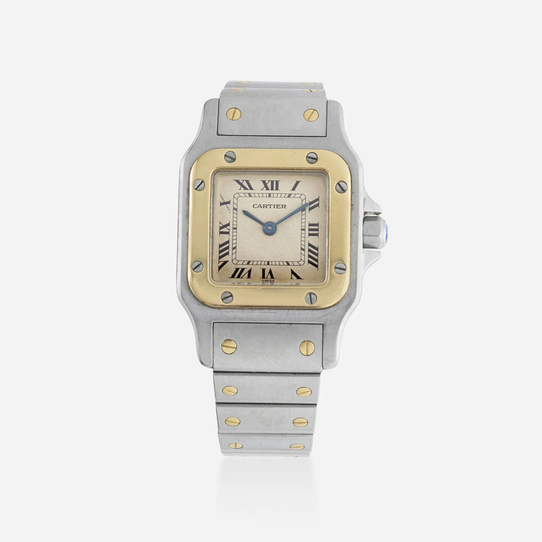 Cartier Santos 1567 24mm Yellow gold and Stainless steel Champagne