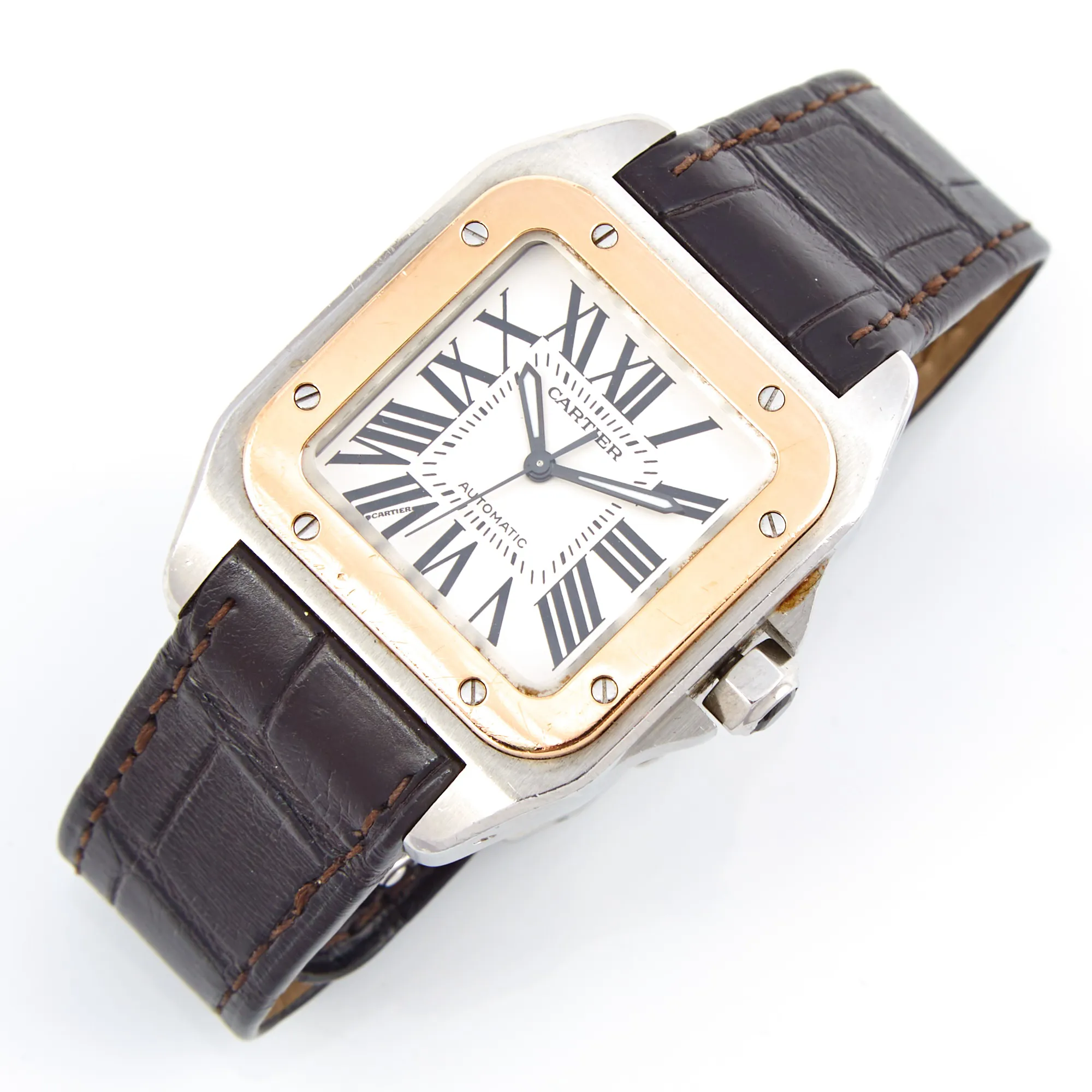 Cartier Santos 100 Yellow gold and Stainless steel White