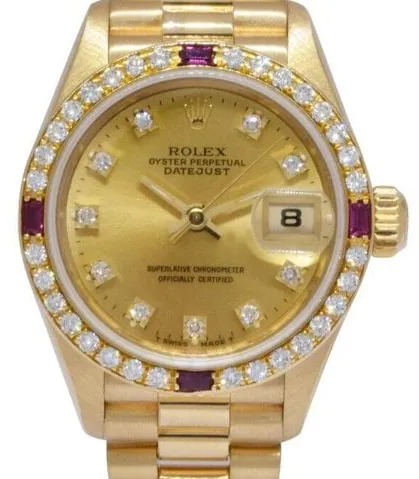 Rolex Lady-Datejust 69068 26mm Yellow gold Champagne