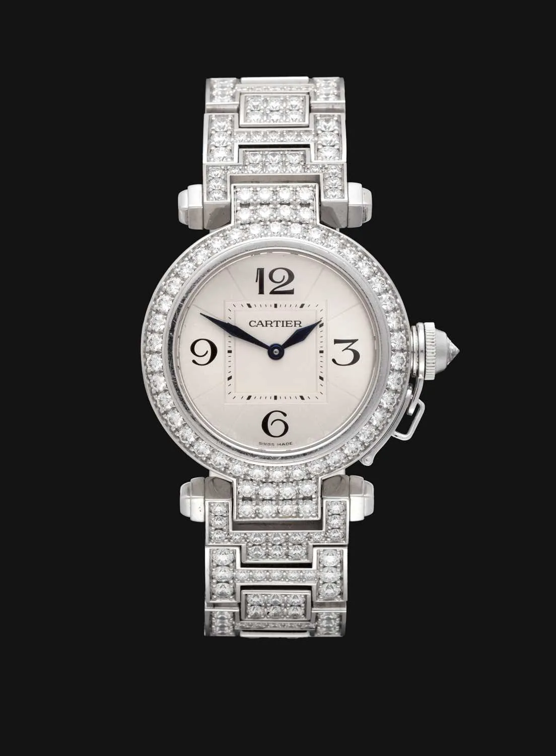 Cartier Pasha 2813 32mm White gold and diamond-set Silver